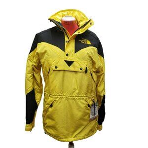 Vintage The North Face Yellow & Black Pullover Jacket, Hooded, Small, Side Vents